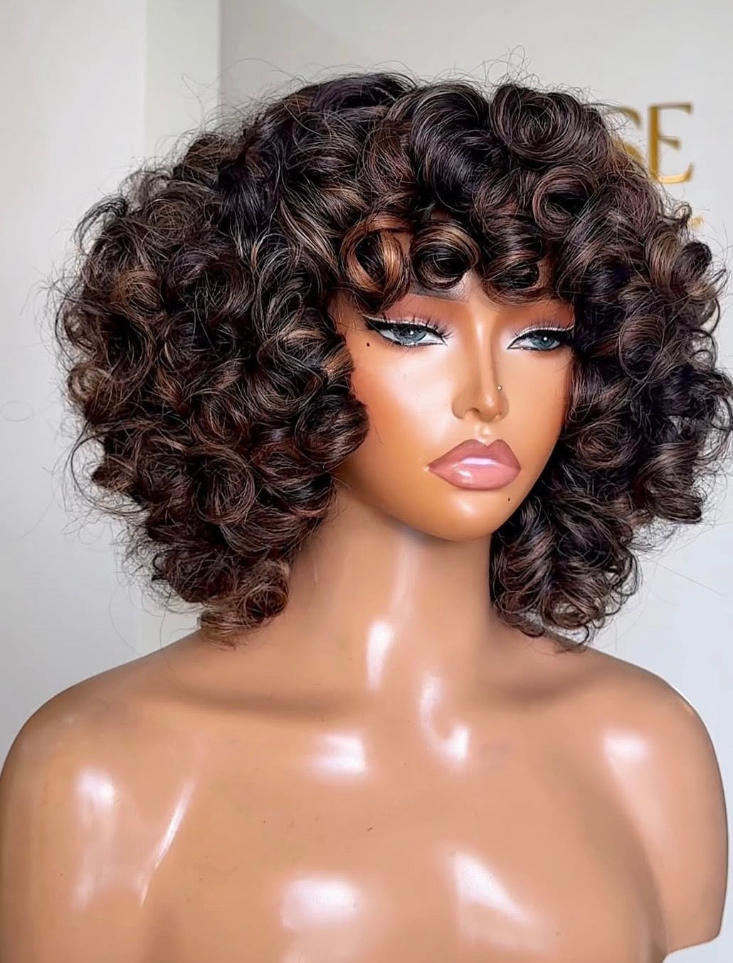 Bouncy curly with fringe