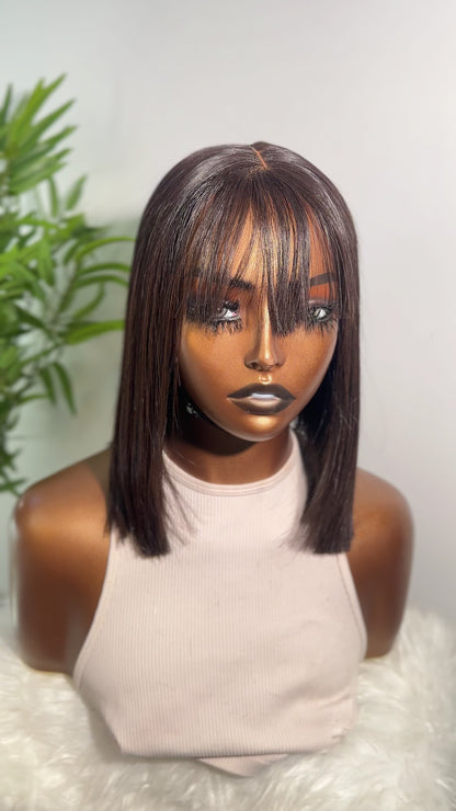 BONE STRAIGHT WIG WITH A BANG