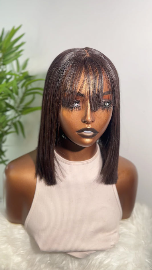 BONE STRAIGHT WIG WITH A BANG